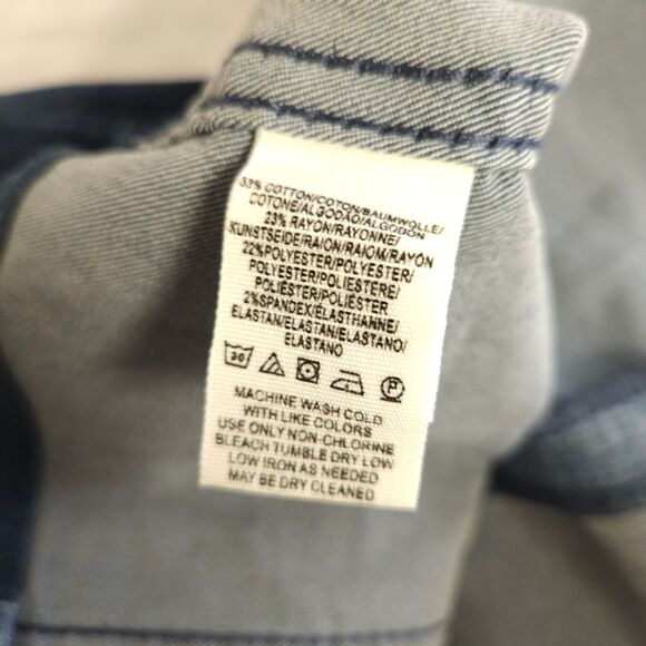 Free People Womens 12 32x17 Blue Premium Denim Two Tone Mini Skirt Stretch - Picture 4 of 6